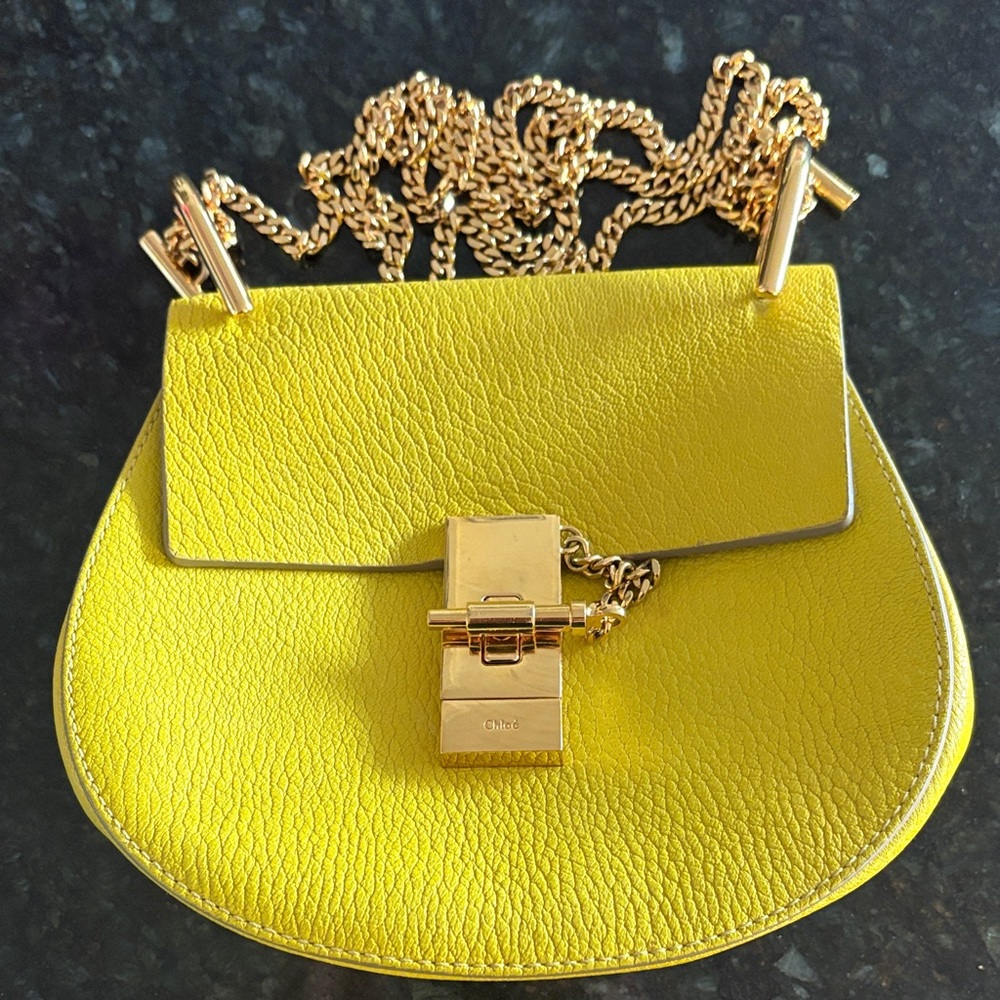 Chloe Chartreuse Leather Crossbody Bag